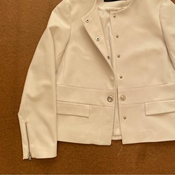 Zara Basic Collection White Business Casual Blazer Suit Jacket Size Small - Picture 4 of 10